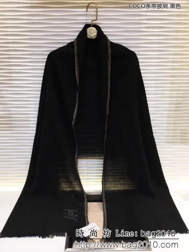 CHANEL香奈兒 小香新品 COCO條帶披肩 羊毛圍巾 LLWJ6712